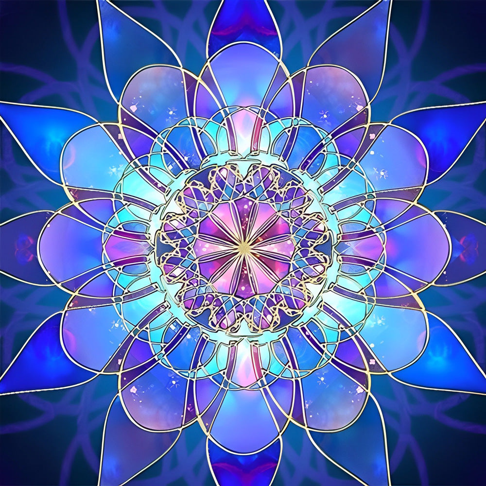 Gedetailleerde Mandala met Diepe en Glanzende Kleuren Diamond Painting