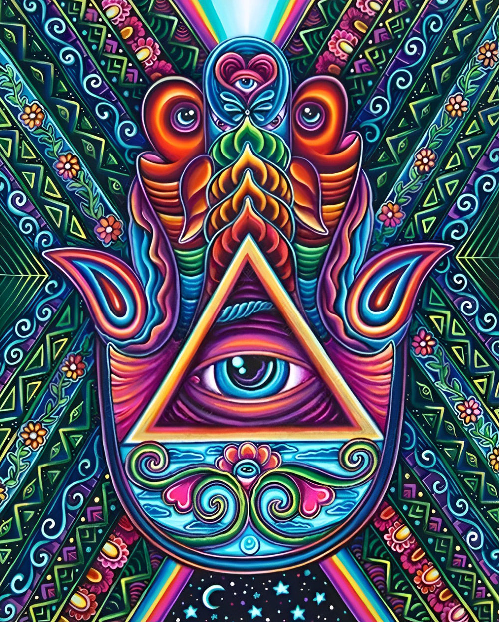 Geheimzinnig Hamsa-symbool en Oog Diamond Painting