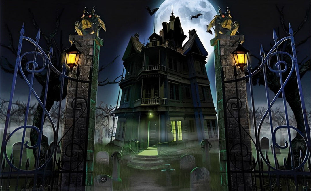 Geheimzinnig Herenhuis in Nacht Diamond Painting
