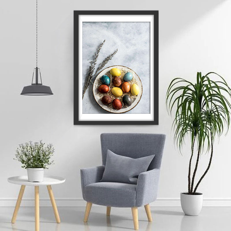 Gekleurde Paaseieren op Schaal Diamond Painting