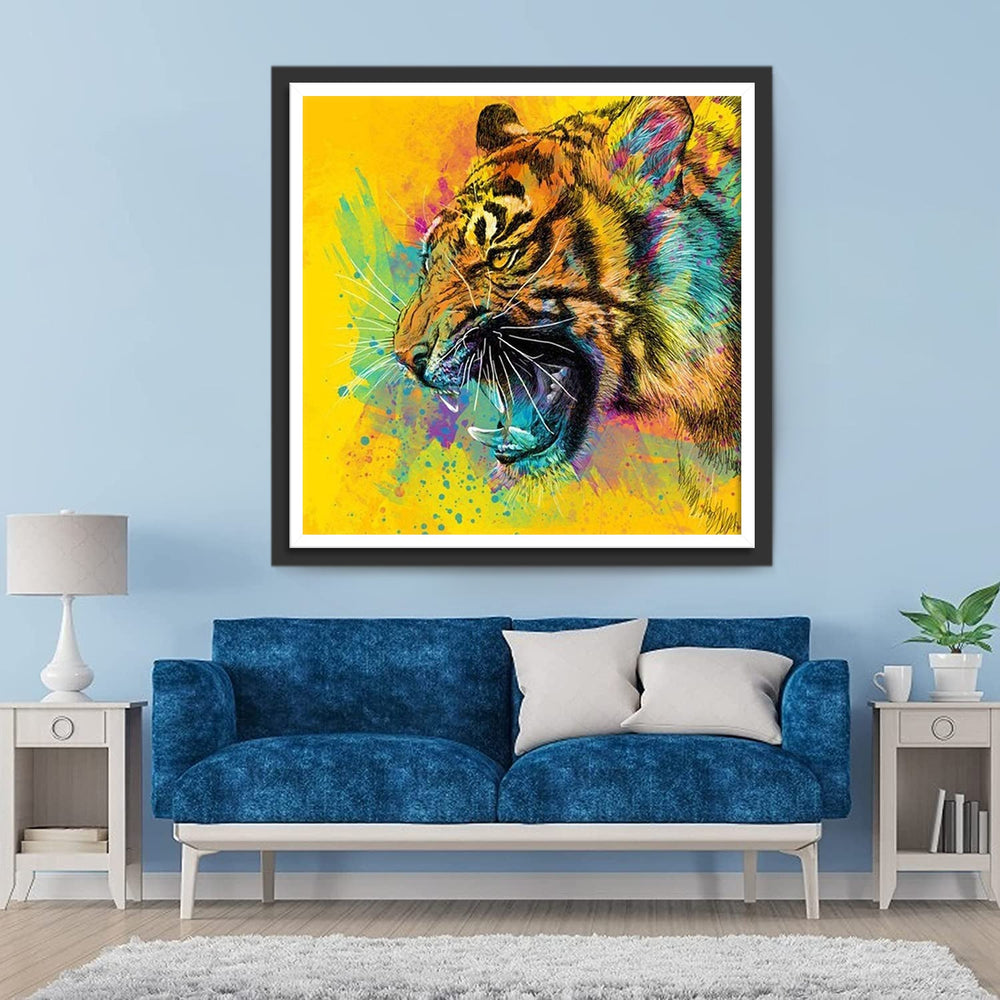 Gemorste Verf en Tijger Diamond Painting