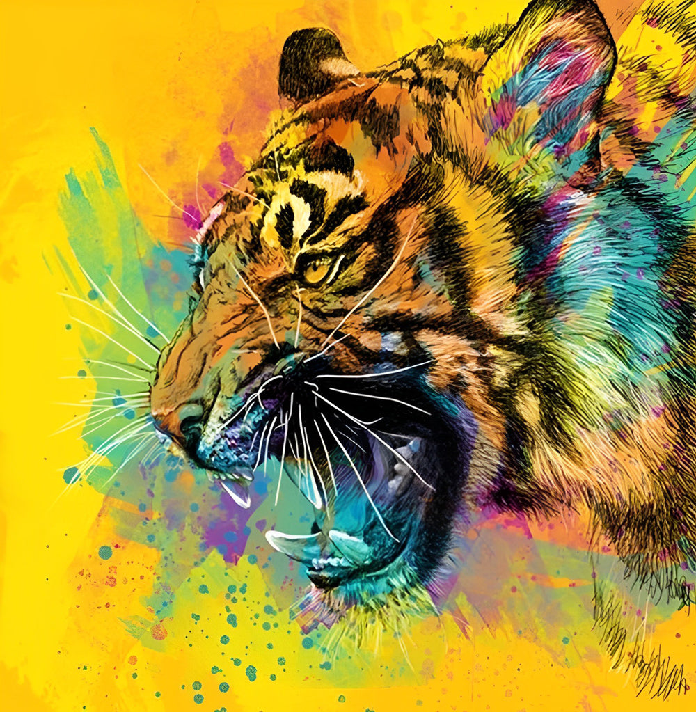 Gemorste Verf en Tijger Diamond Painting