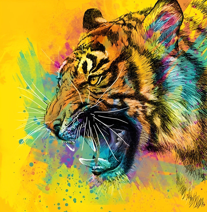 Gemorste Verf en Tijger Diamond Painting