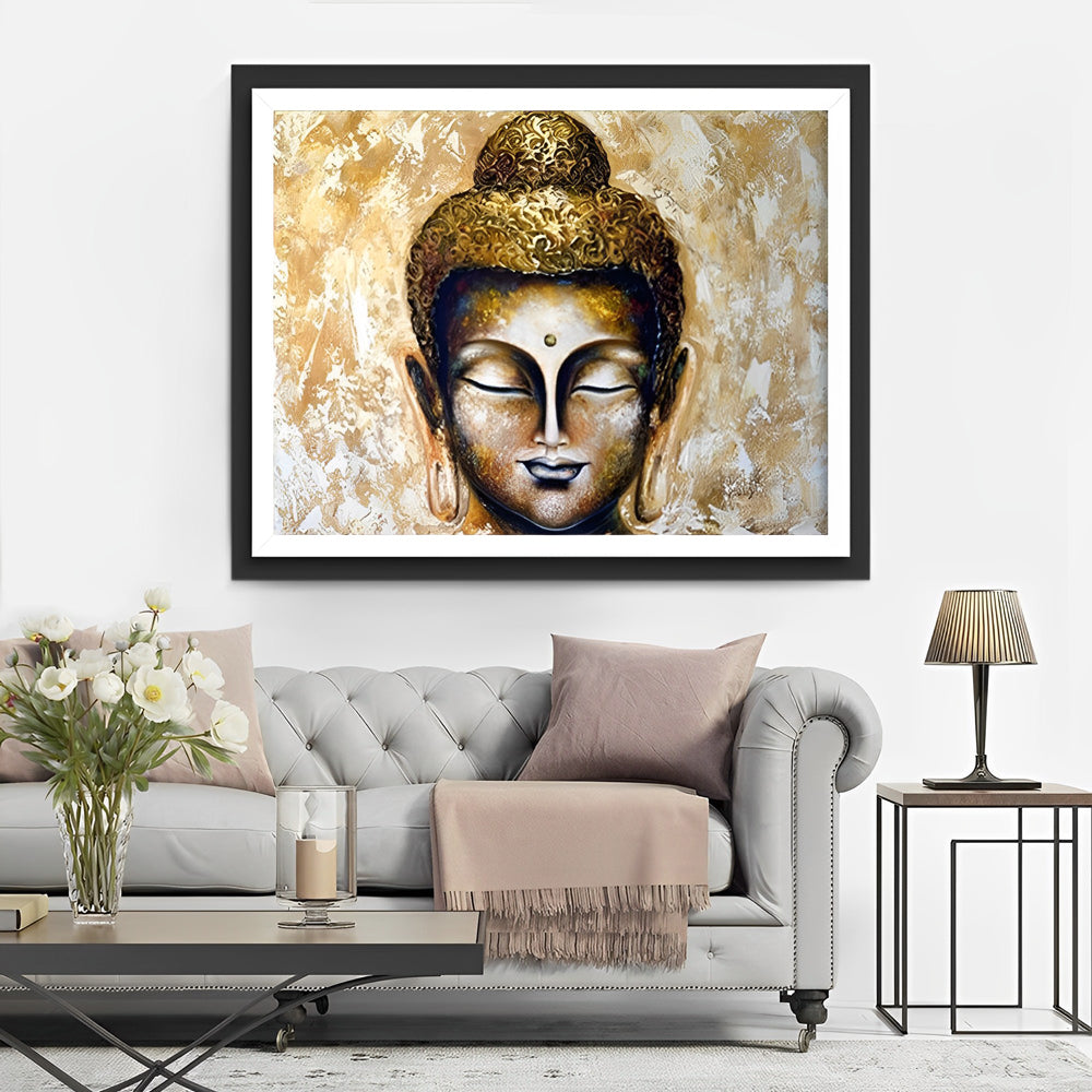 Gepatineerde Boeddha-gezichtskunst Diamond Painting