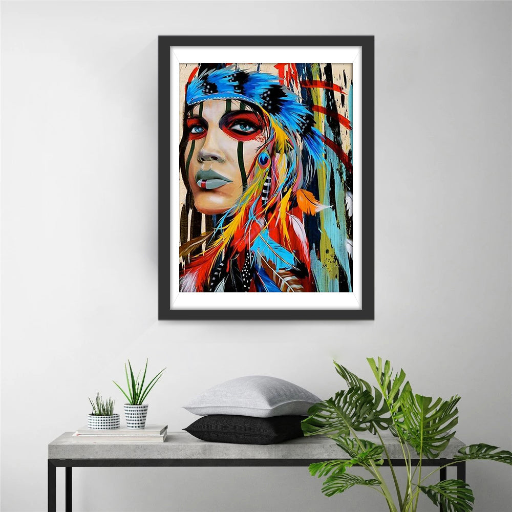 Geportretteerde Indiaanse Vrouw Diamond Painting