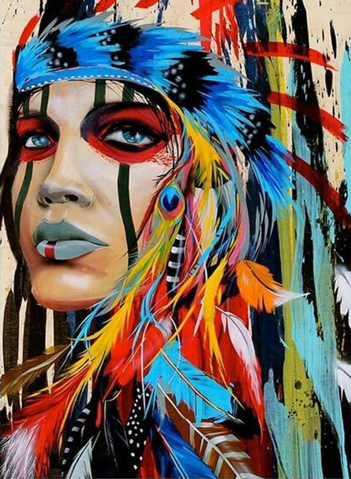 Geportretteerde Indiaanse Vrouw Diamond Painting