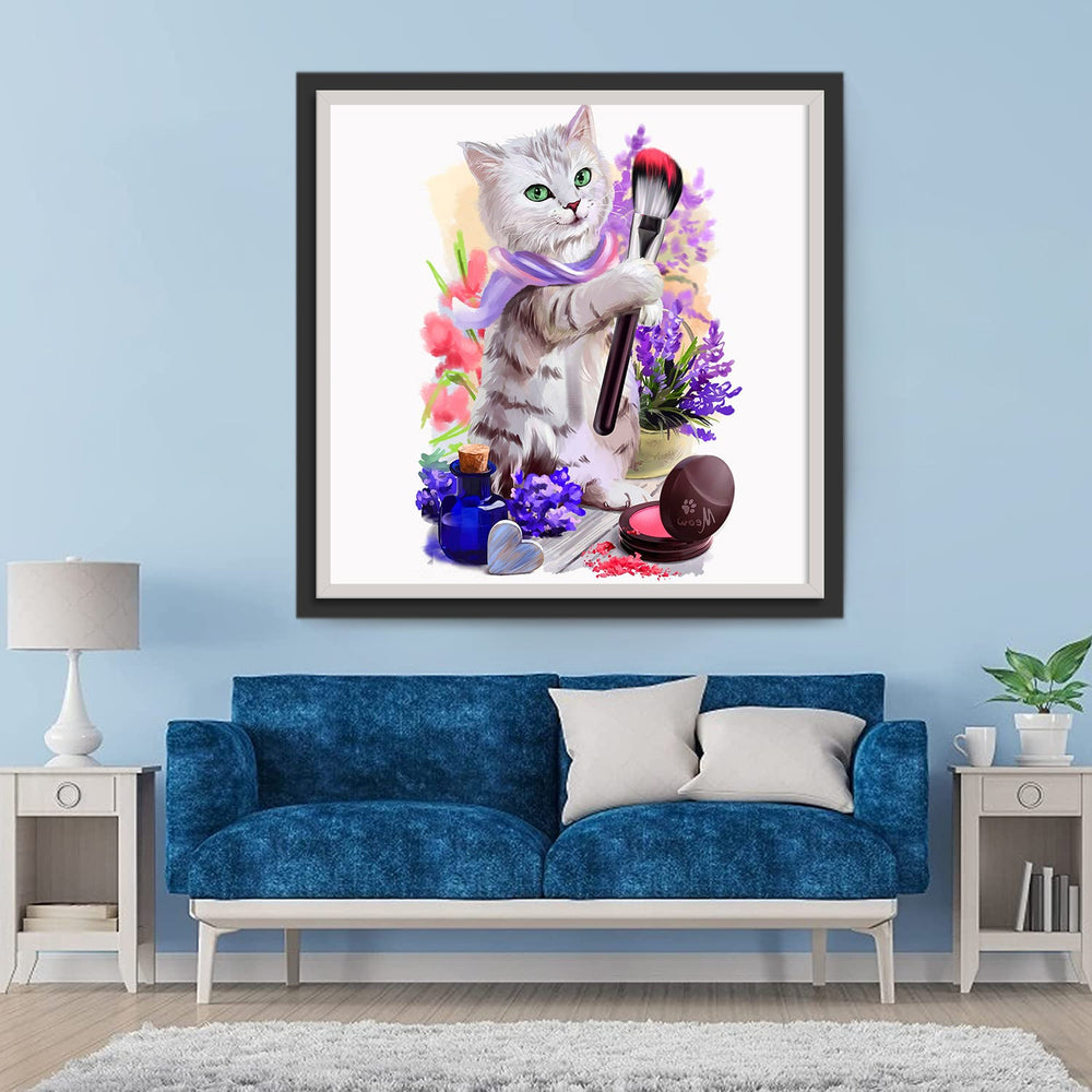 Geschilderde Kitten Diamond Painting