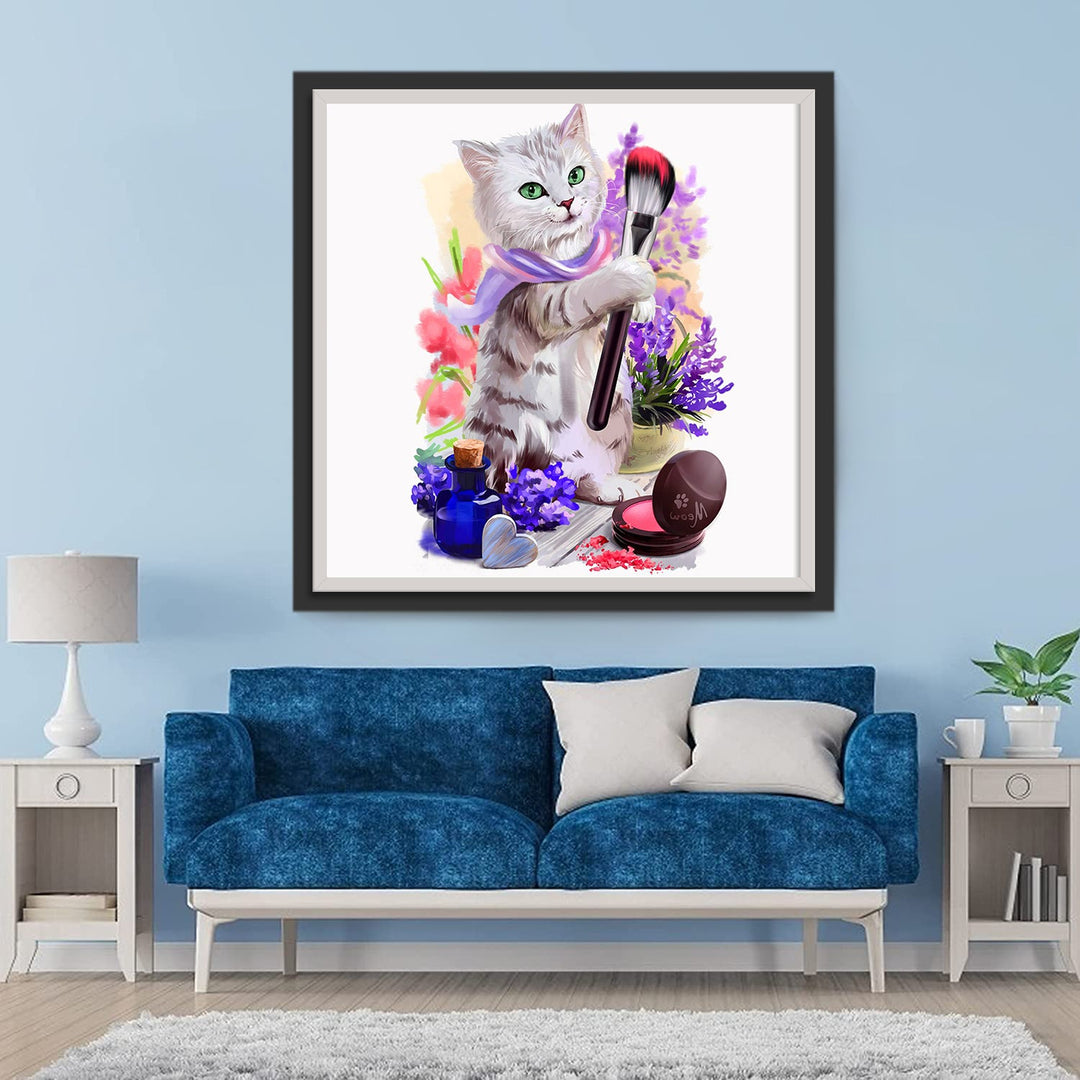Geschilderde Kitten Diamond Painting
