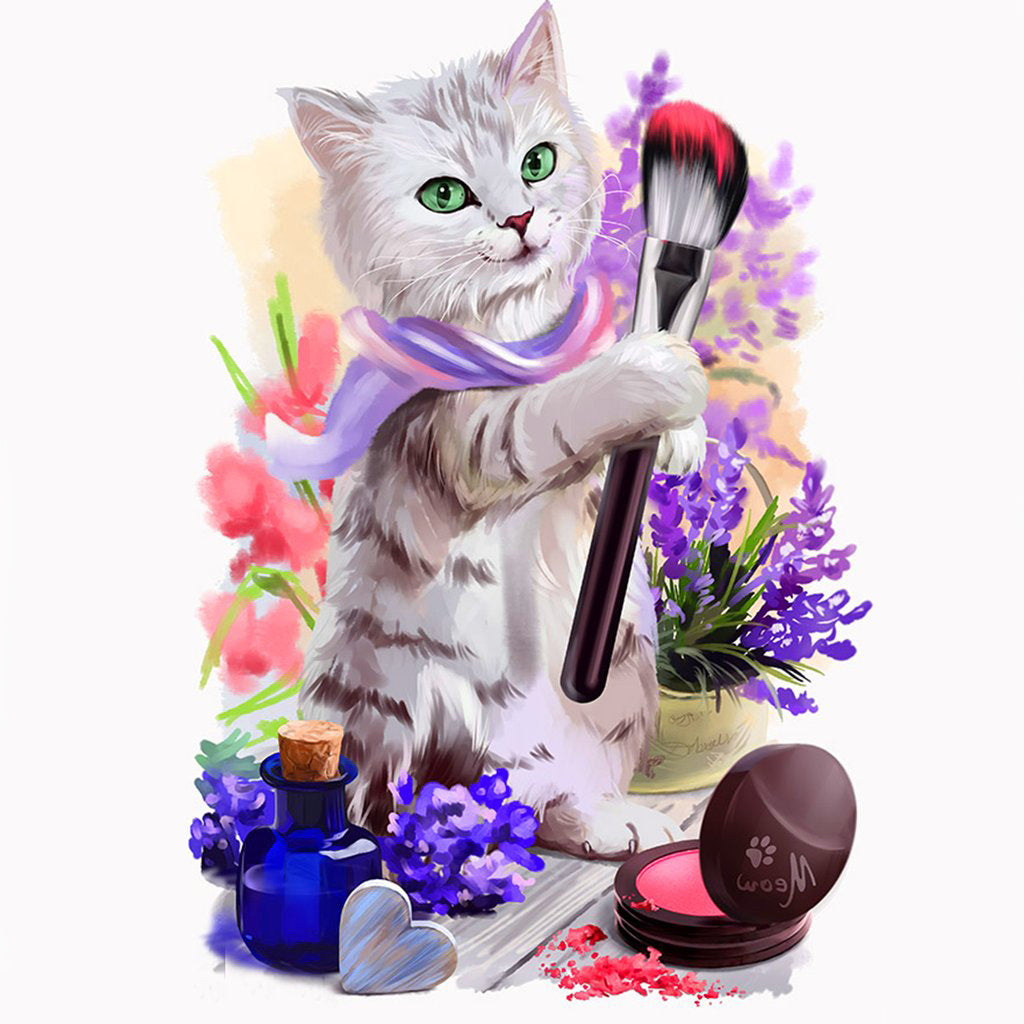Geschilderde Kitten Diamond Painting