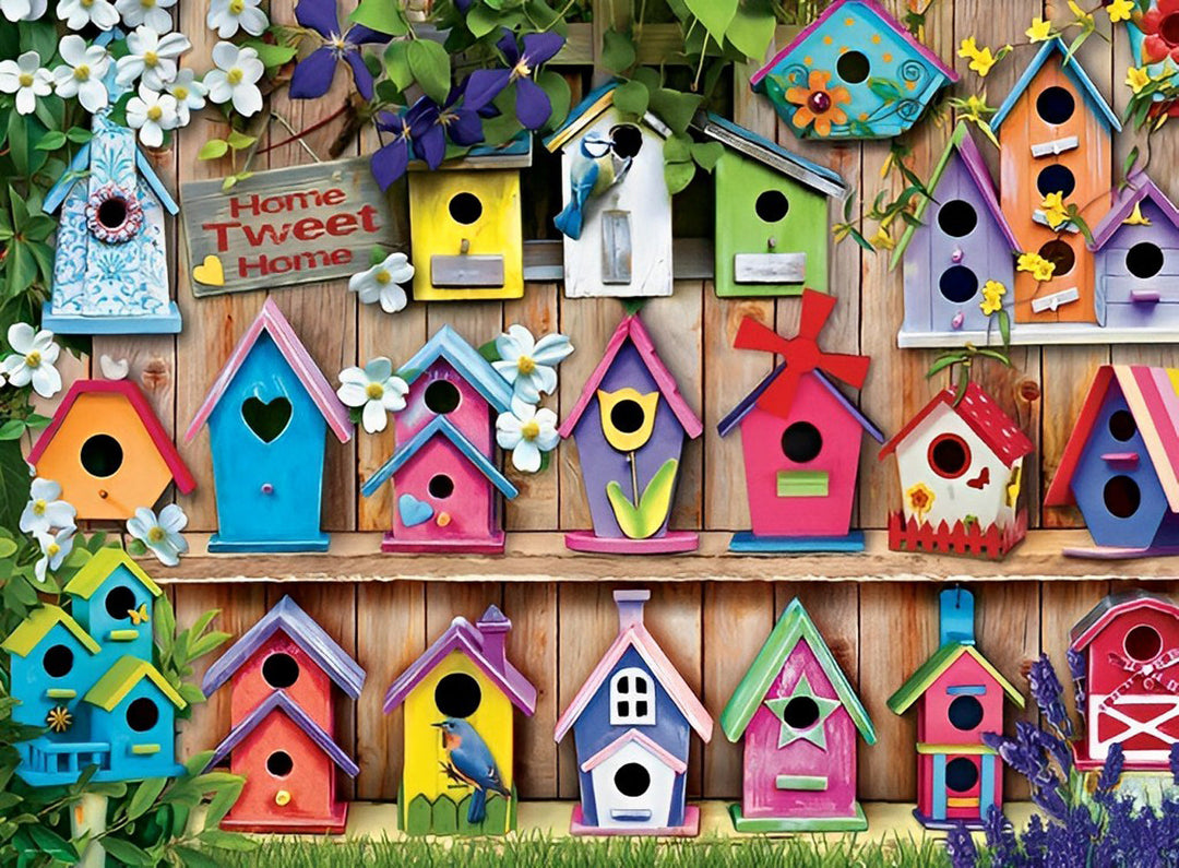 Gevarieerde Vogelhuisjes op Rij Diamond Painting