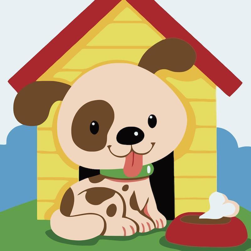 Gevlekte Hond met Uitgestoken Tong Diamond Painting
