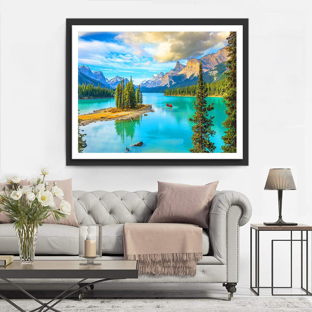 Geweldige Berg- en Meercombinatie Diamond Painting