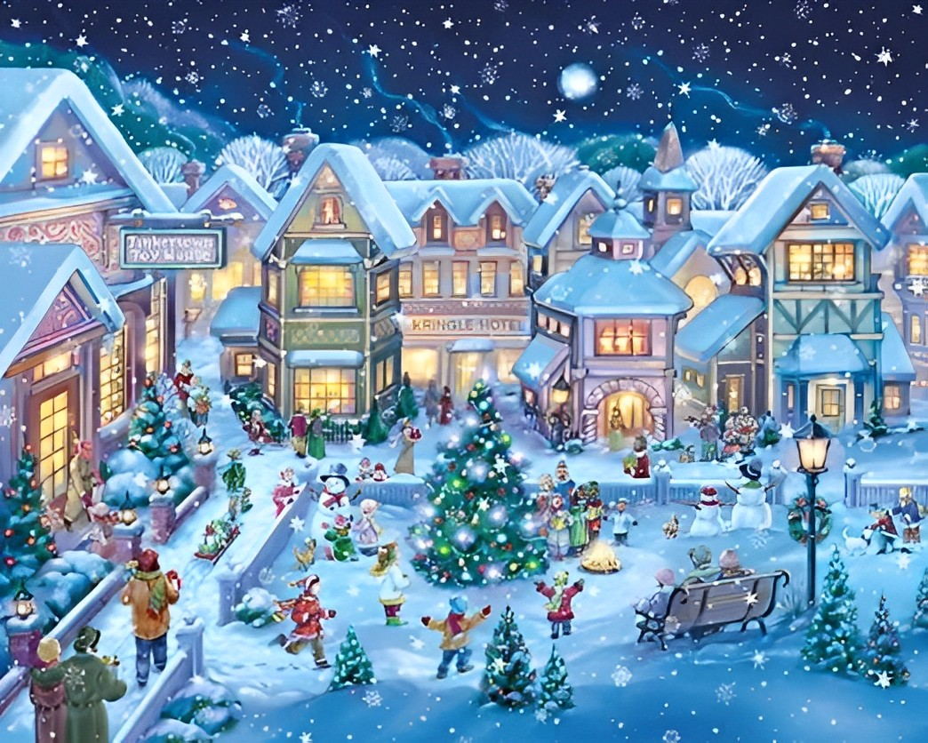 Gezellige Kerststemming Diamond Painting