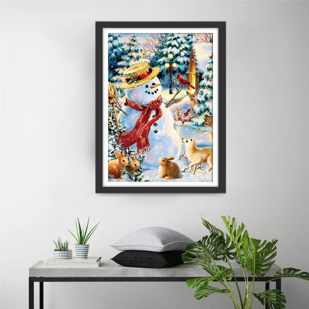 Gezellige Sneeuwpop, Speelse Beestjes en Magische Kerstbomen Diamond Painting
