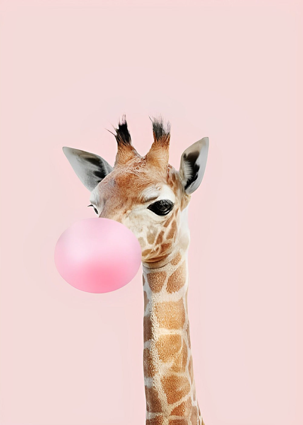 Girafje met Roze Belletje Diamond Painting