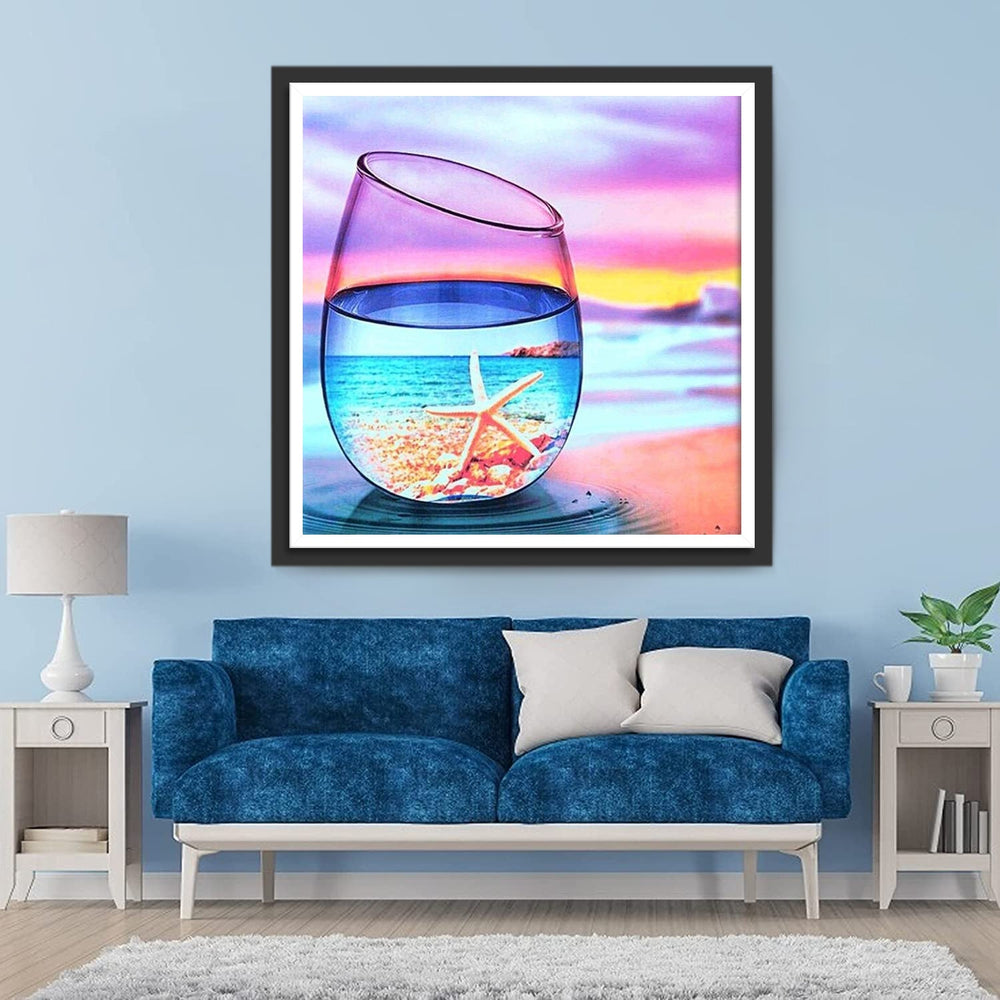 Glazen Schatkamer met Strandimpressie Diamond Painting