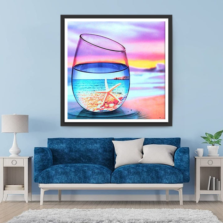 Glazen Schatkamer met Strandimpressie Diamond Painting