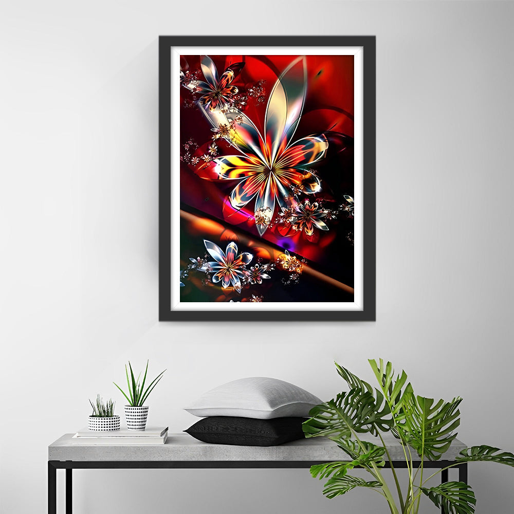 Gloedvolle Bloemenfantasie Diamond Painting