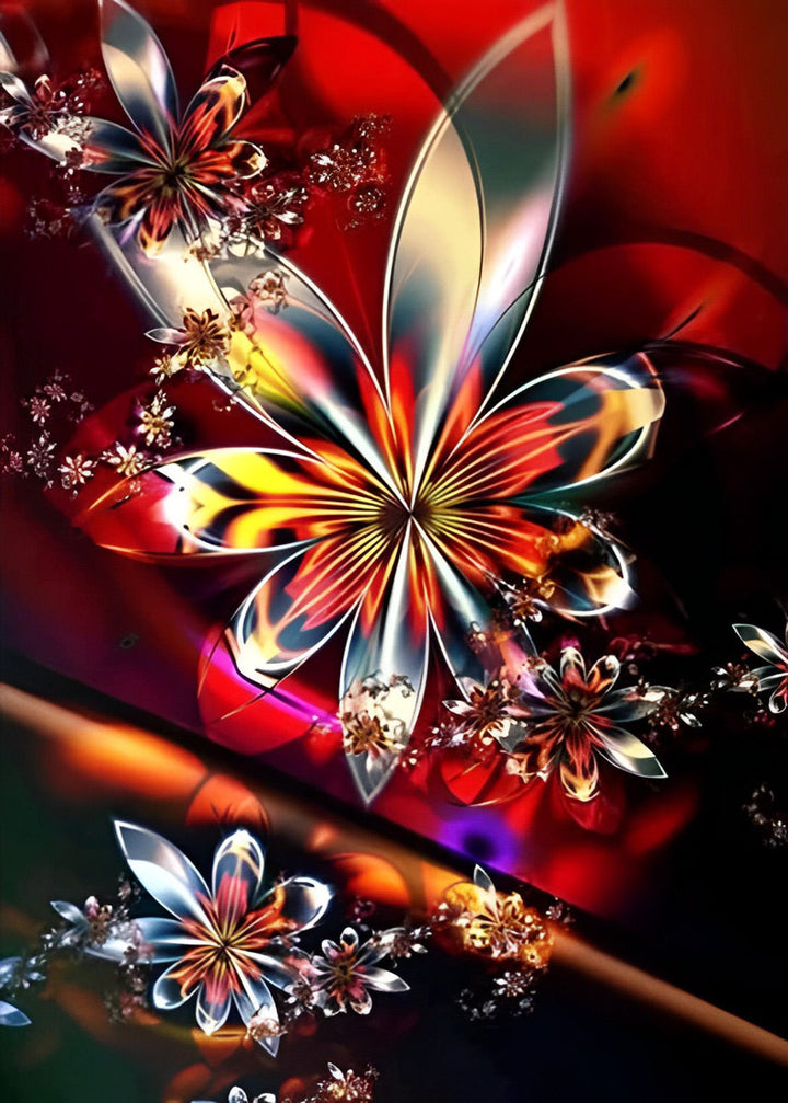 Gloedvolle Bloemenfantasie Diamond Painting