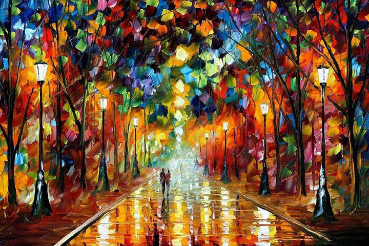 Gloedvolle Nacht in Geverfd Park Diamond Painting