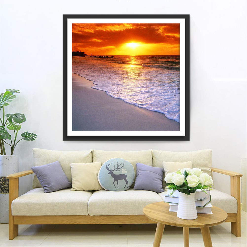 Golven op het Strand Diamond Painting
