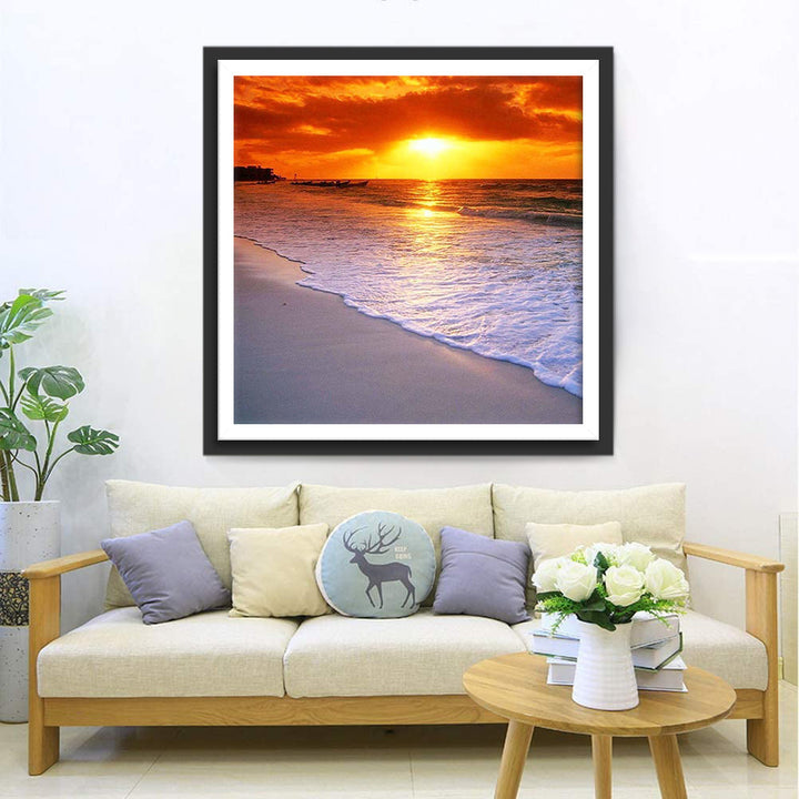 Golven op het Strand Diamond Painting