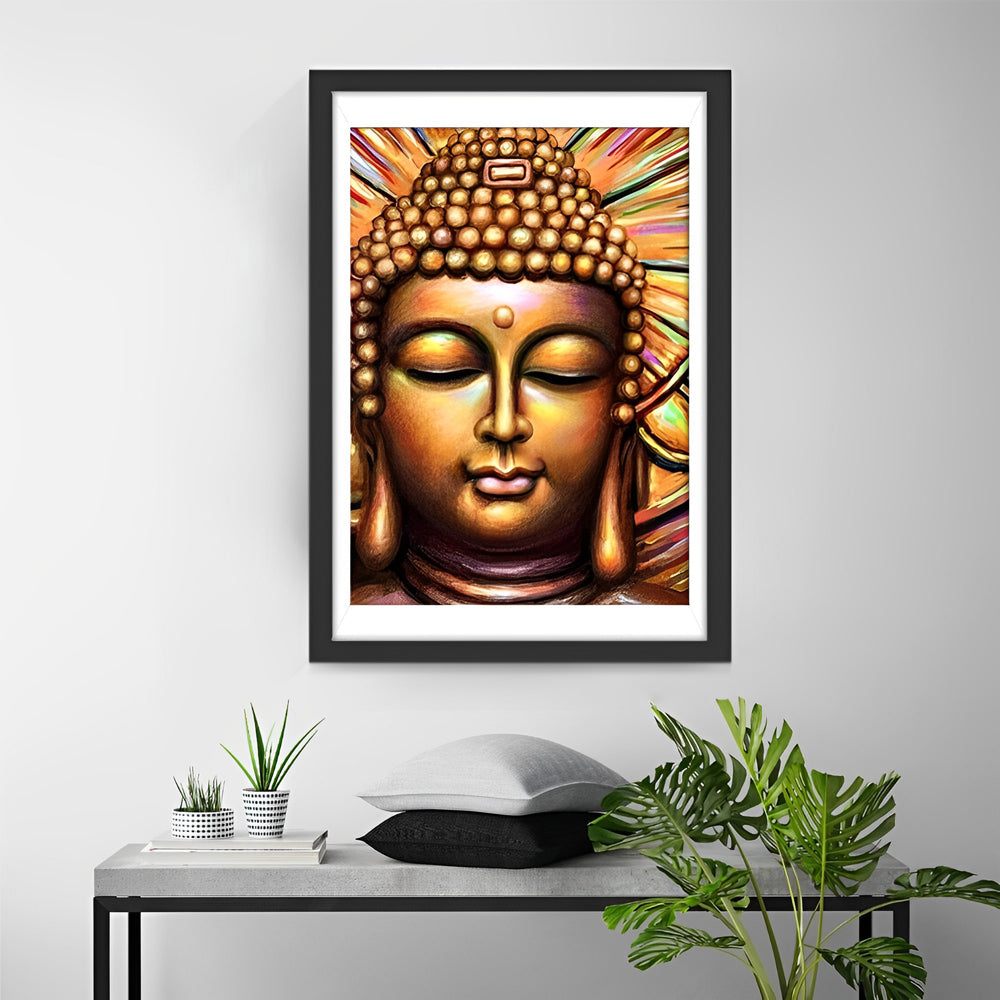 Gouden Boeddha-portret Diamond Painting
