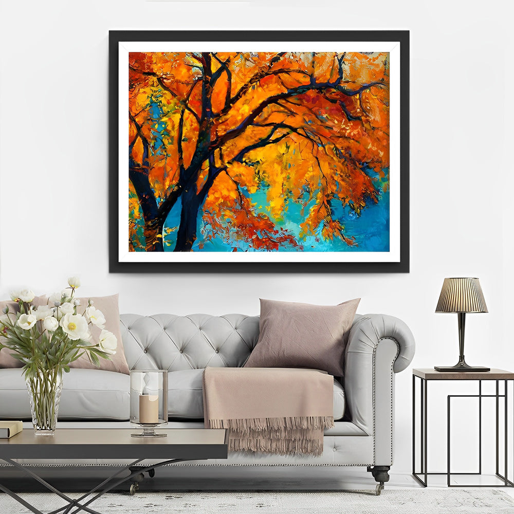 Gouden Esdoorns aan de Oever van het Meer Diamond Painting