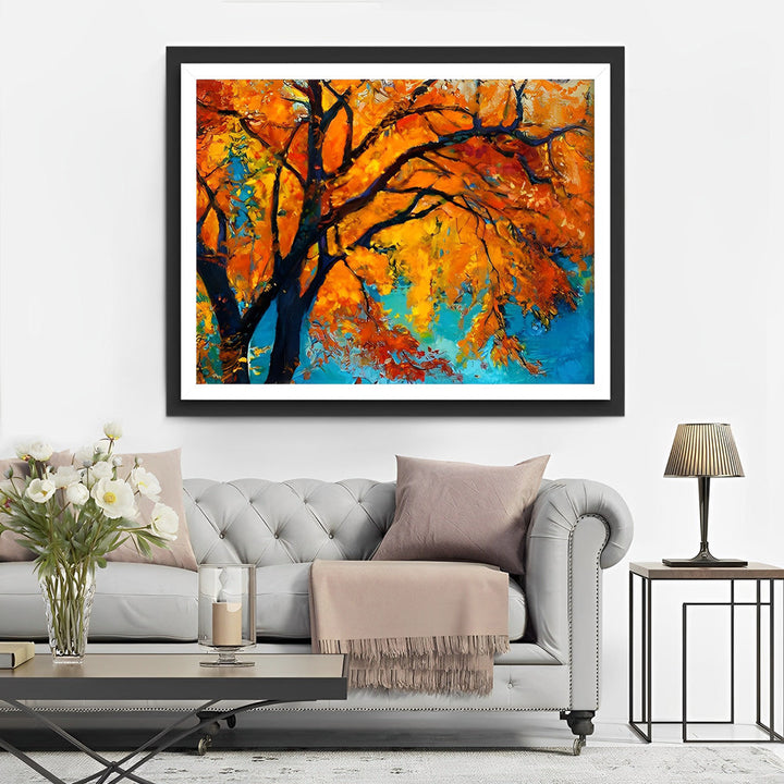 Gouden Esdoorns aan de Oever van het Meer Diamond Painting