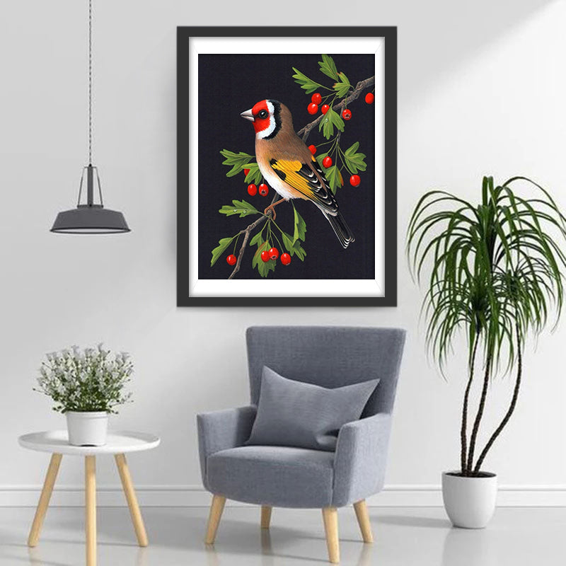Goudvink en Meidoorn Diamond Painting
