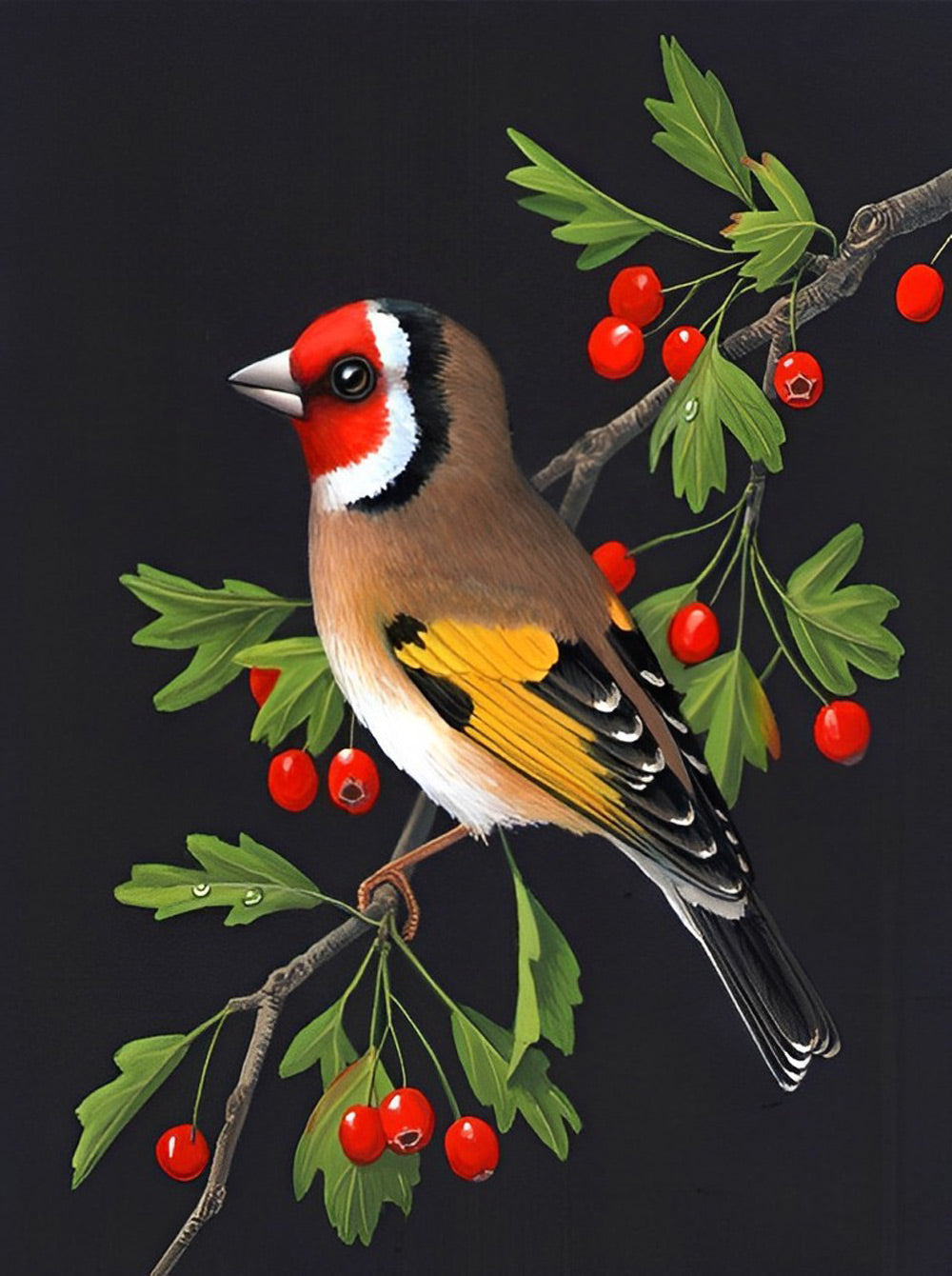 Goudvink en Meidoorn Diamond Painting