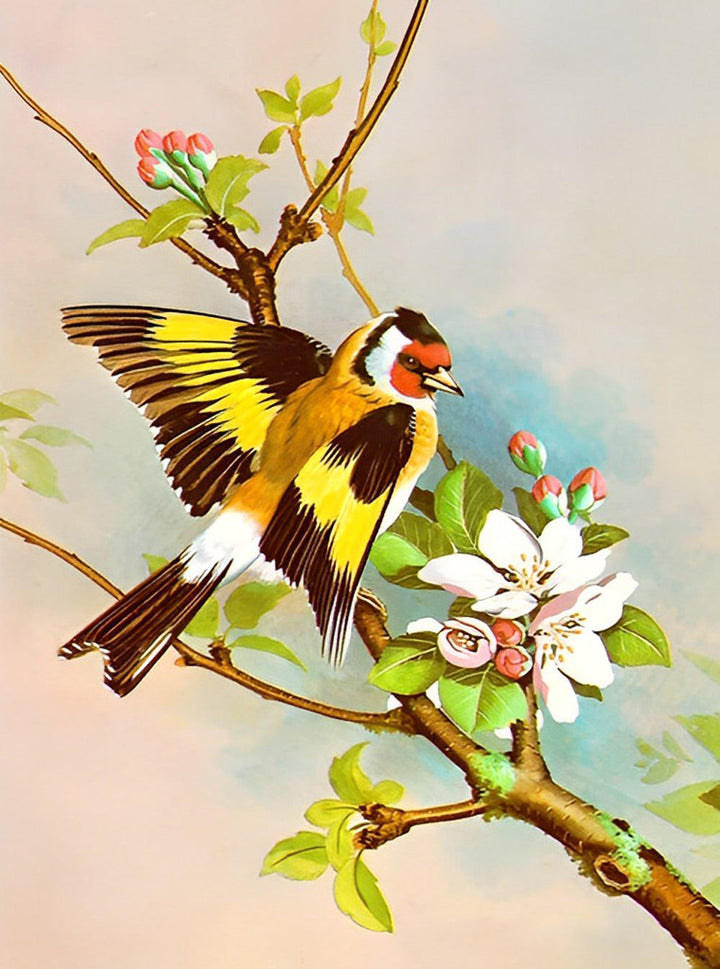Goudvink op een Tak Diamond Painting
