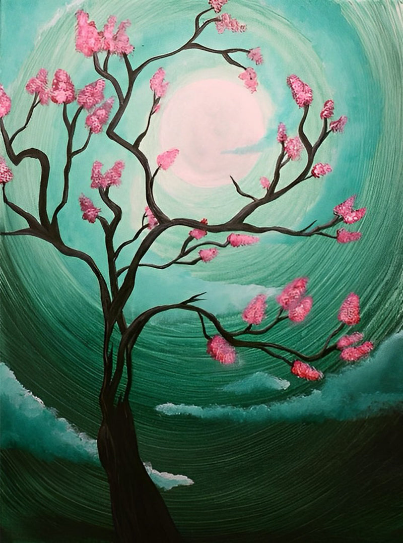 Groen en Roze Diamond Painting