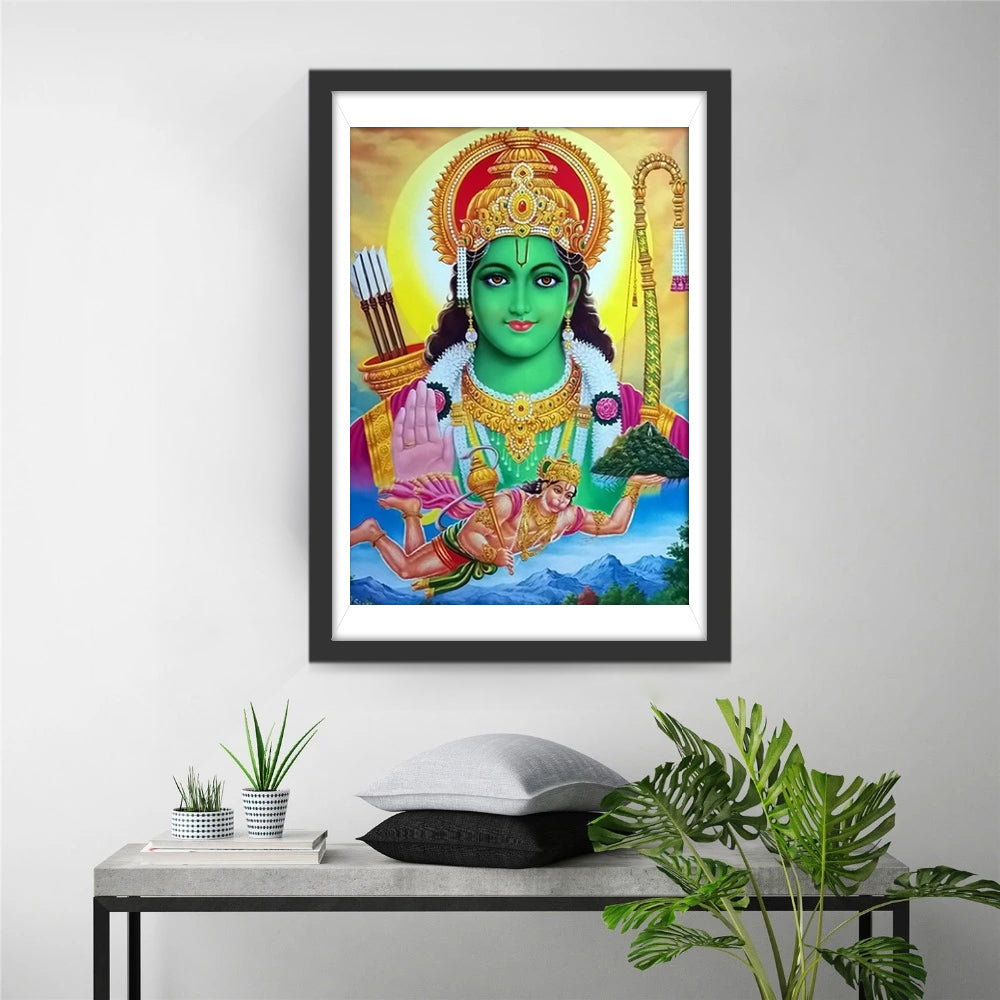 Groene Rama met Heilige Symbolen Diamond Painting
