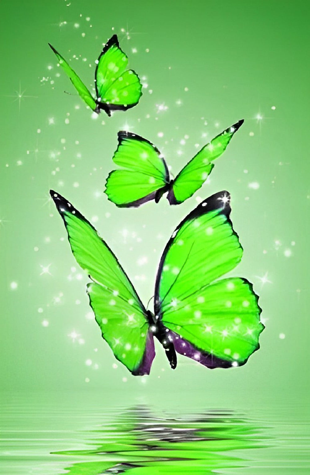 Groene Vlinders Diamond Painting