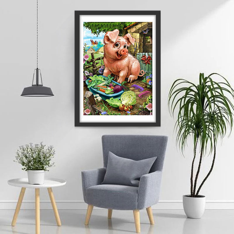 Groenten en Varken voor de Boerderij Diamond Painting