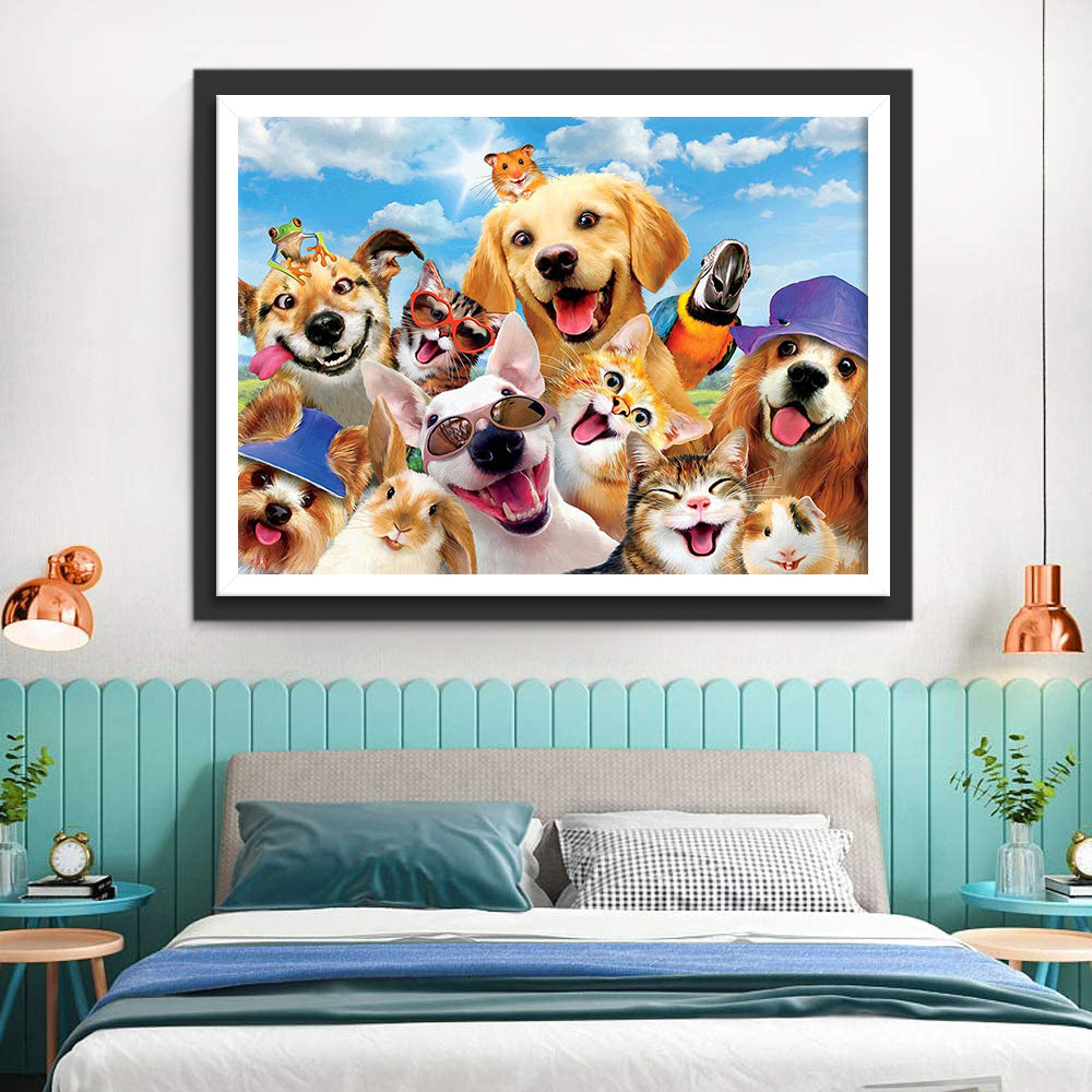 Groepsfoto met Blije Dieren Diamond Painting