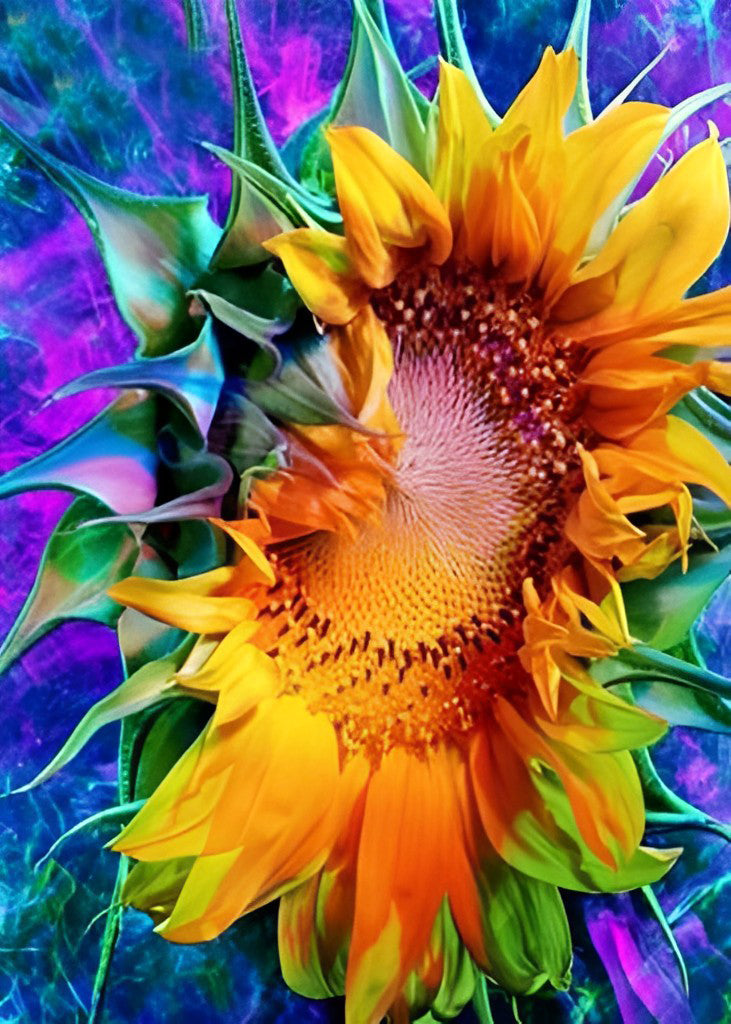 Grote, Gedetailleerde Zonnebloem Diamond Painting