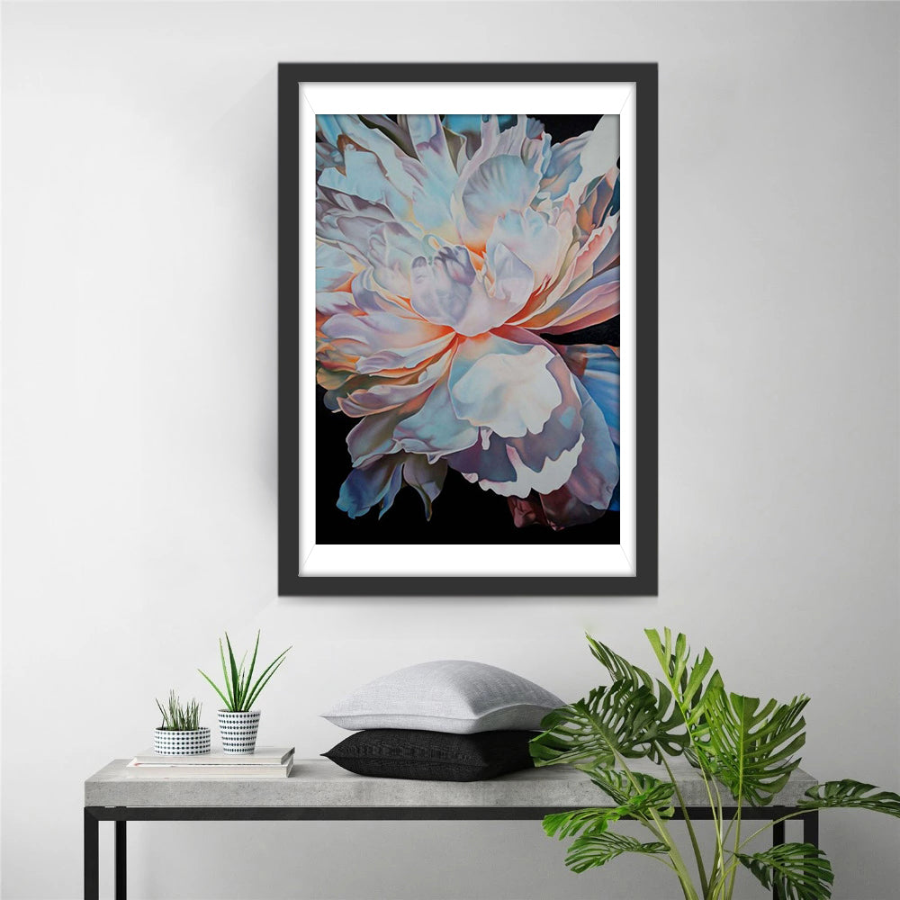 Grote Lotusbloem in Blauw, Geel en Roze Diamond Painting