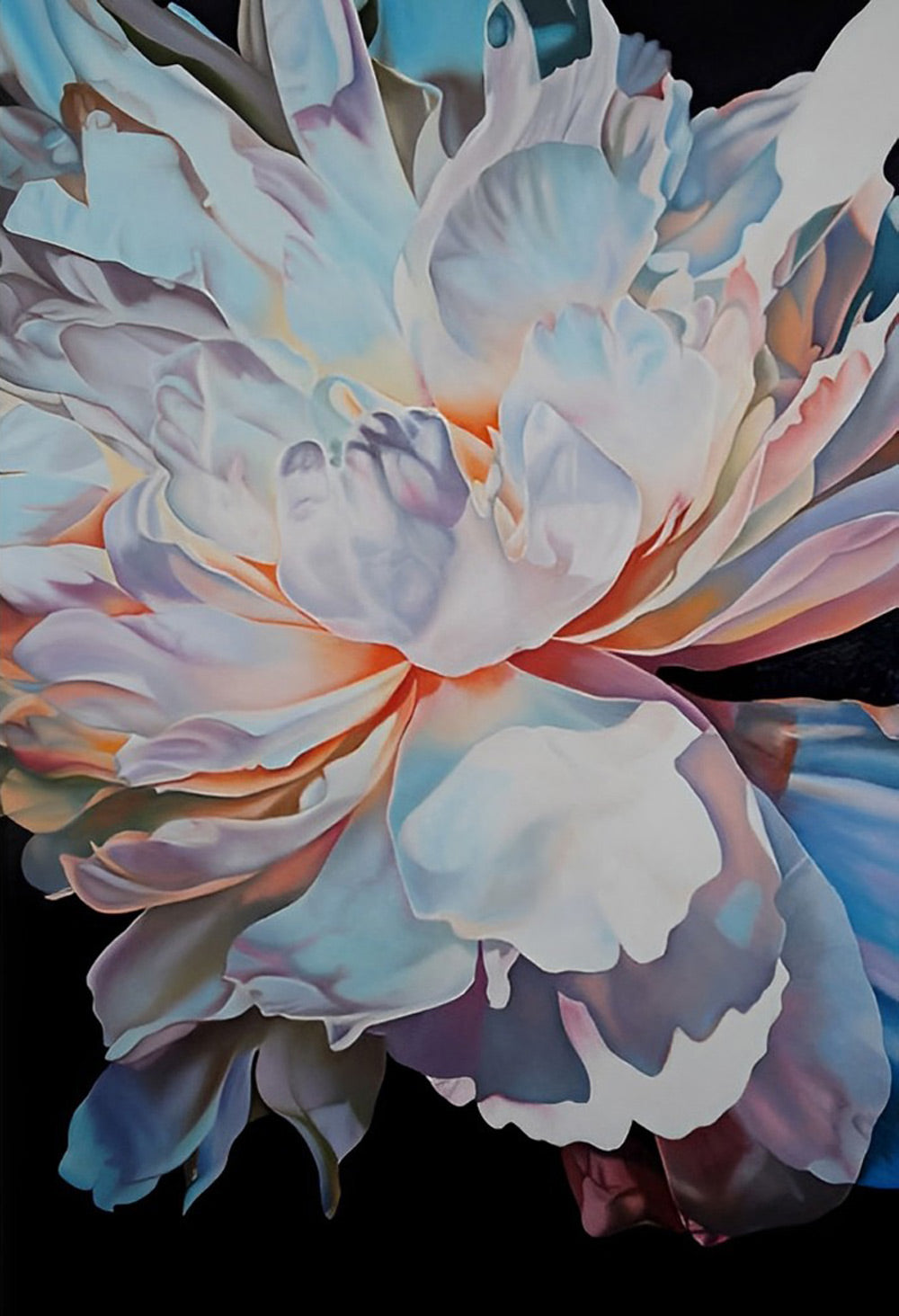 Grote Lotusbloem in Blauw, Geel en Roze Diamond Painting