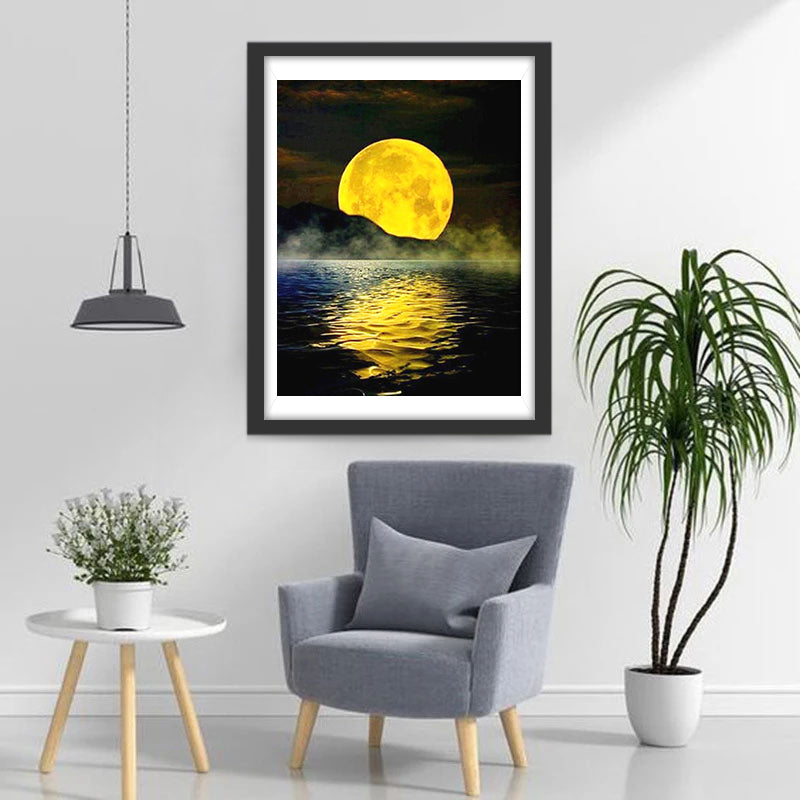 Grote Maan boven het Donkere Diamond Painting
