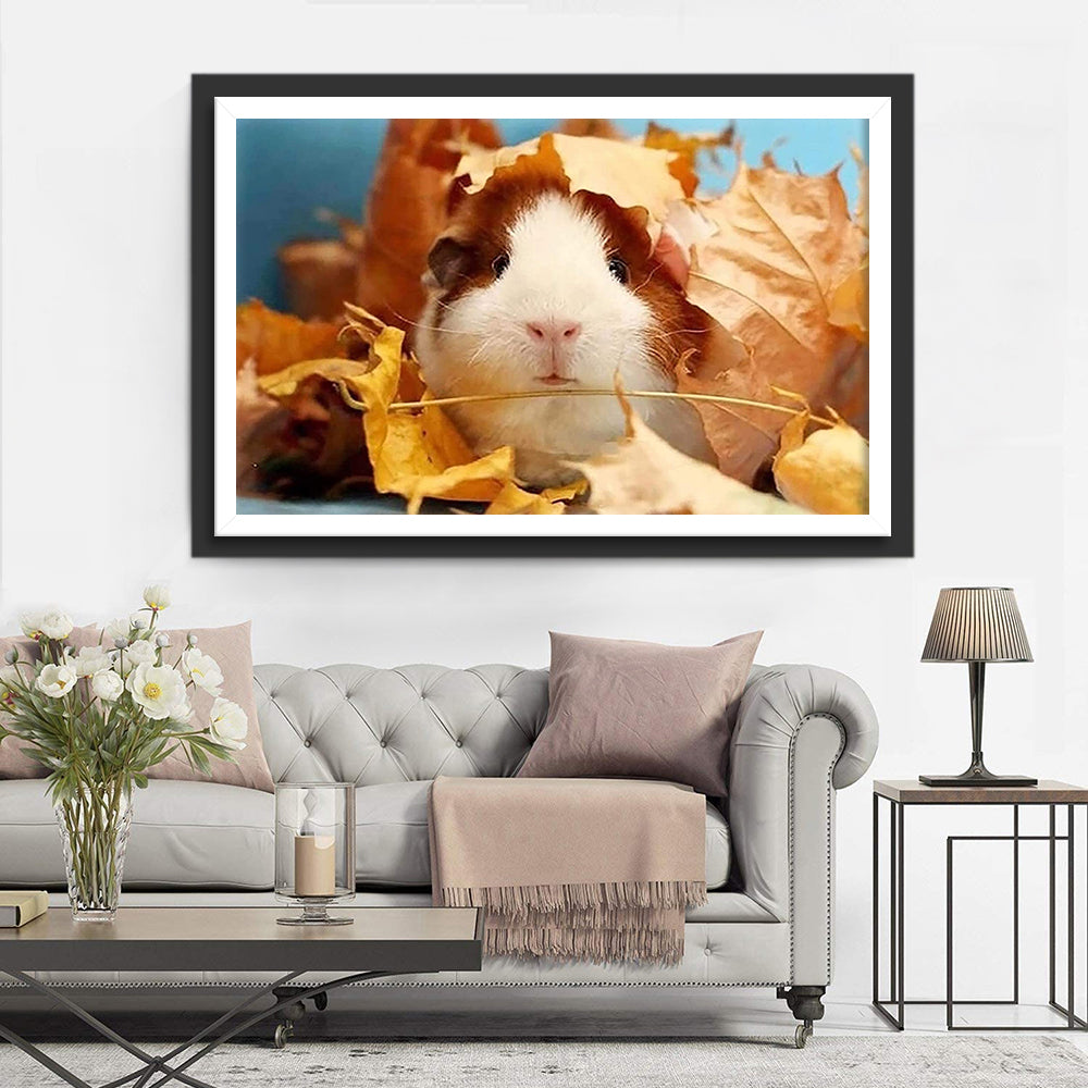Hamstertje Tussen de Esdoornbladeren Diamond Painting