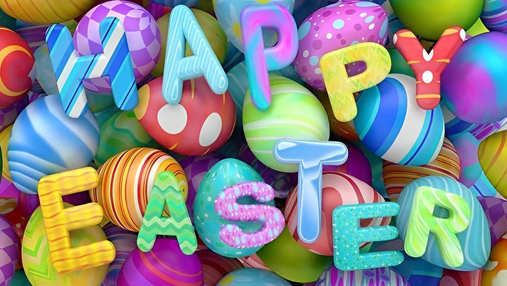 Happy Easter tussen Veelkleurige Eieren Diamond Painting