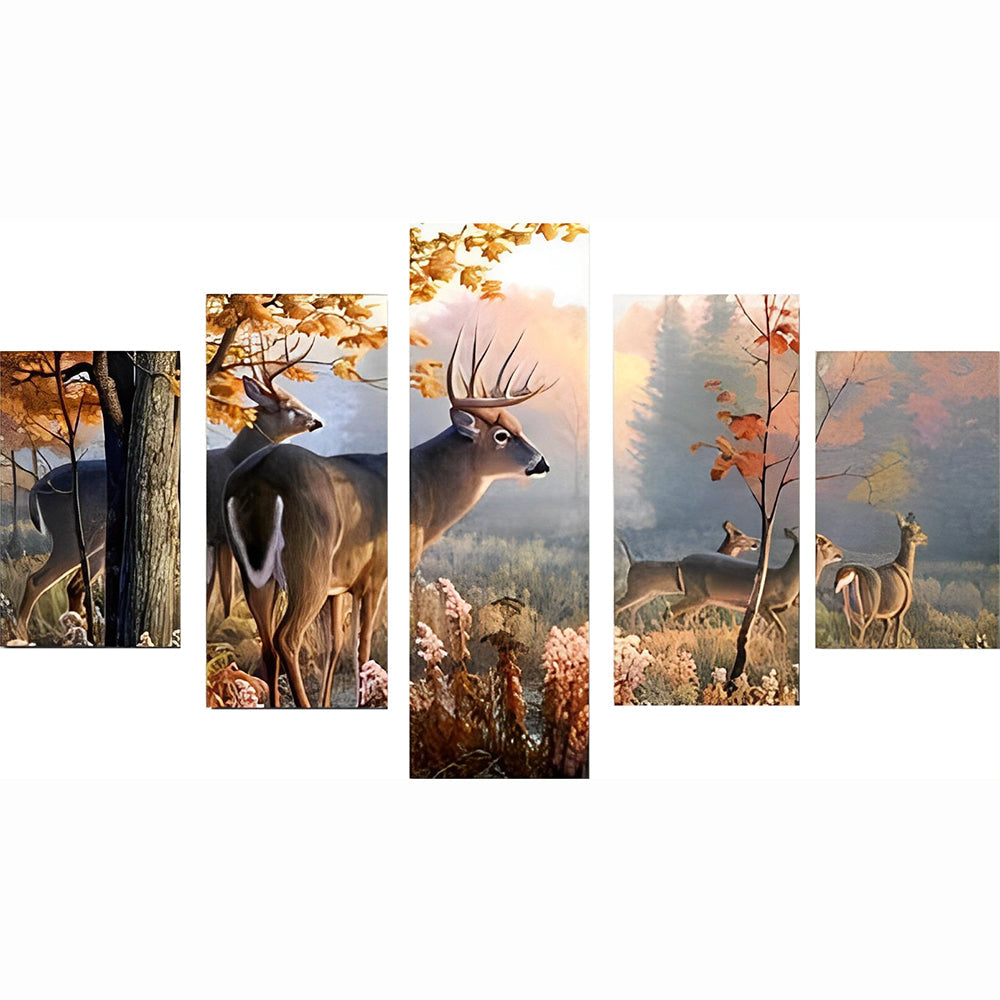 Harmonieuze Hertenroede in Herfstbos 5 Platen Diamond Painting