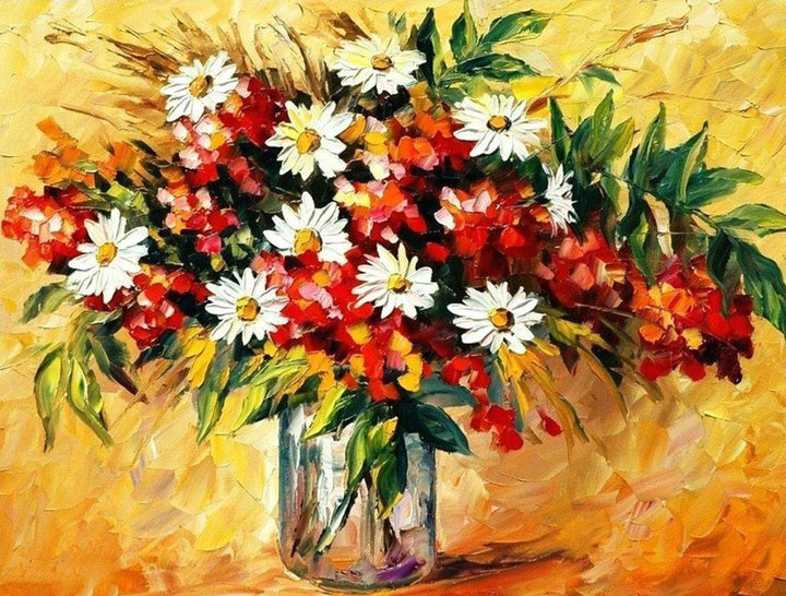 Hartstochtelijk-vrolijk Bloemenbeeld Diamond Painting