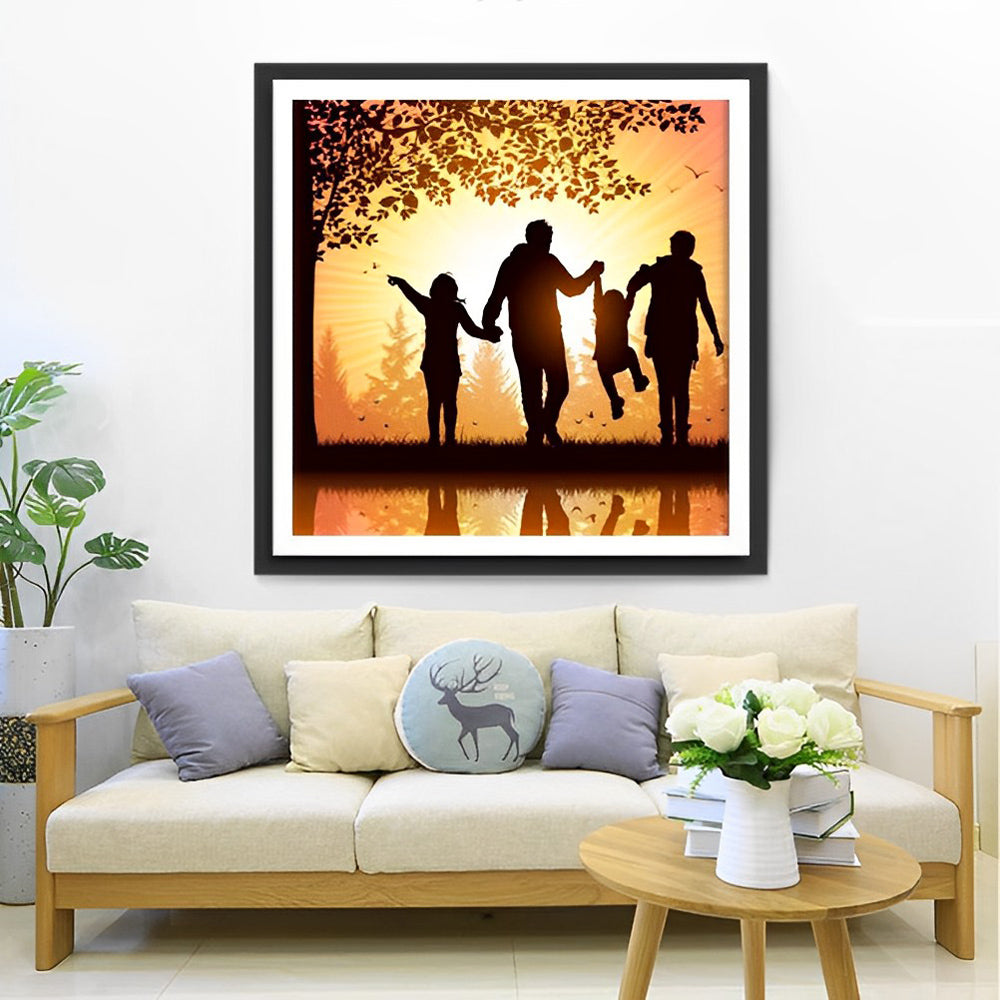 Hartverwarmend Vreugdevol Gezinsmoment Diamond Painting