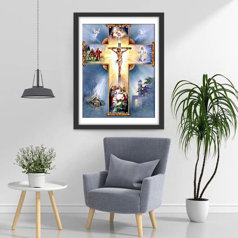 Heilig Kruisbeeld met Christus en Bijbelse Scènes Diamond Painting