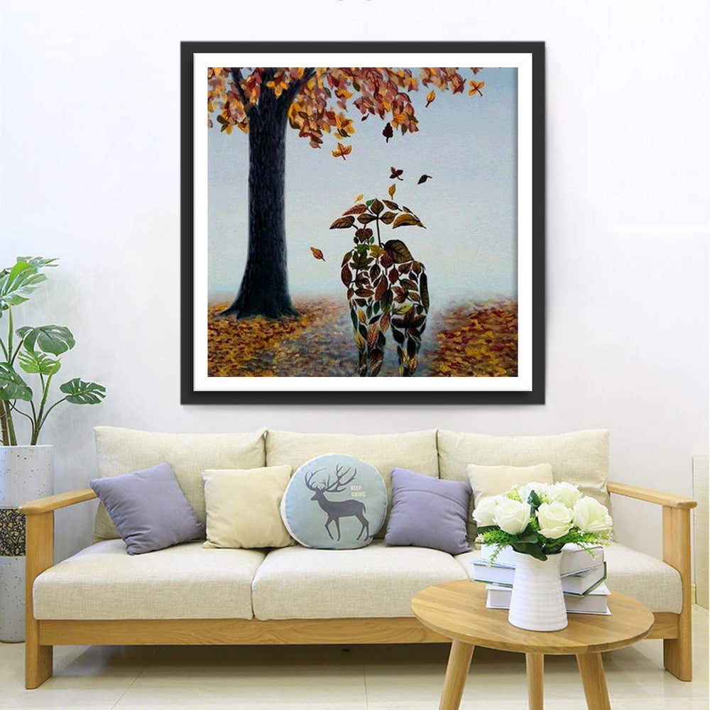Herfstbladeren als Deken van Liefde Diamond Painting