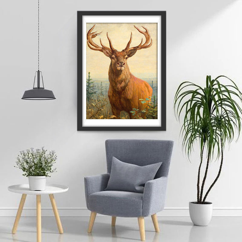 Hert in het Gras Diamond Painting