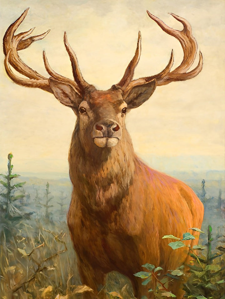 Hert in het Gras Diamond Painting